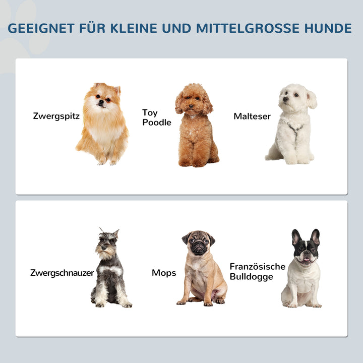 Foderstation til hunde, skridsikker, 44x24x15cm, grå, 0,9l pr. skål