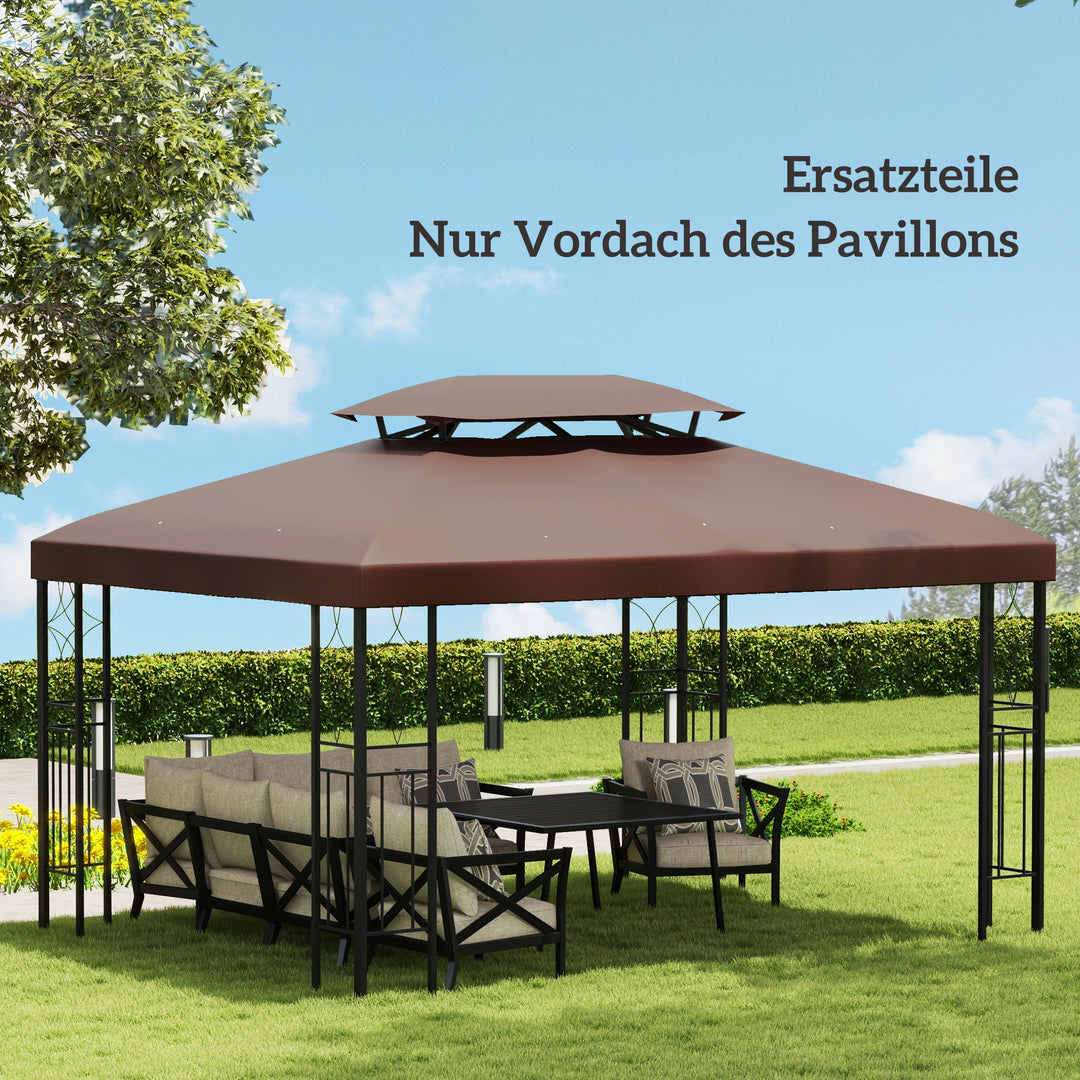 Udskiftningstag til havepavilloner 3x4m polyester kaffe