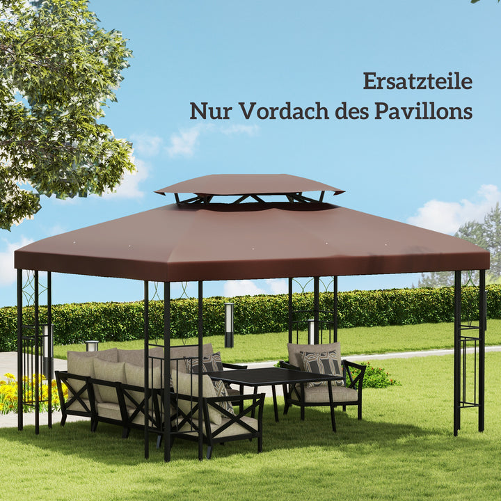 Udskiftningstag til havepavilloner 3x4m polyester kaffe