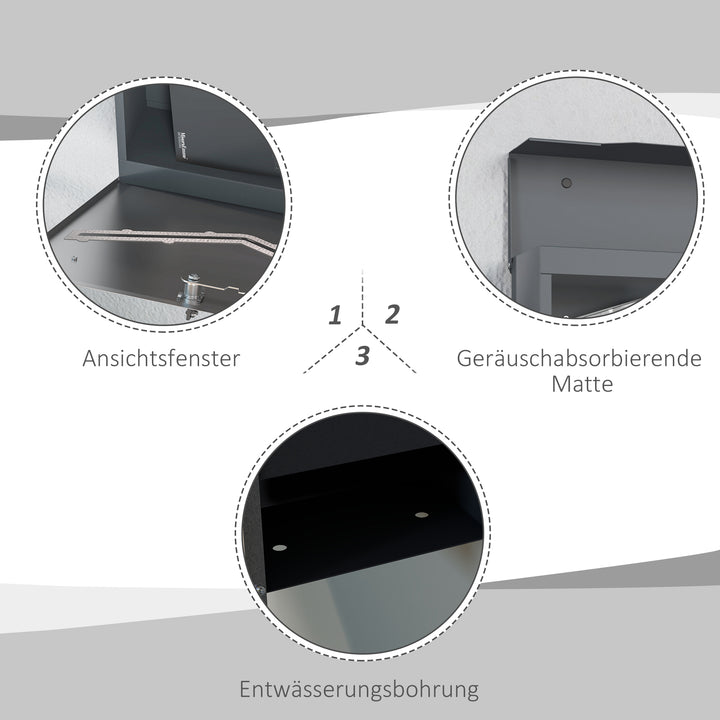 Postkasse, moderne design, vejrbestandig, 37 cm x 10,5 cm x 37 cm, grå