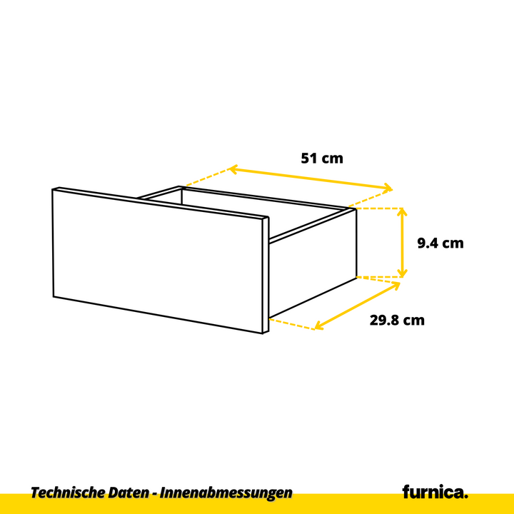 GABRIEL – kommode / sideboard med 4 skuffer – antracit / mat hvid – H92 cm B60 cm D33 cm