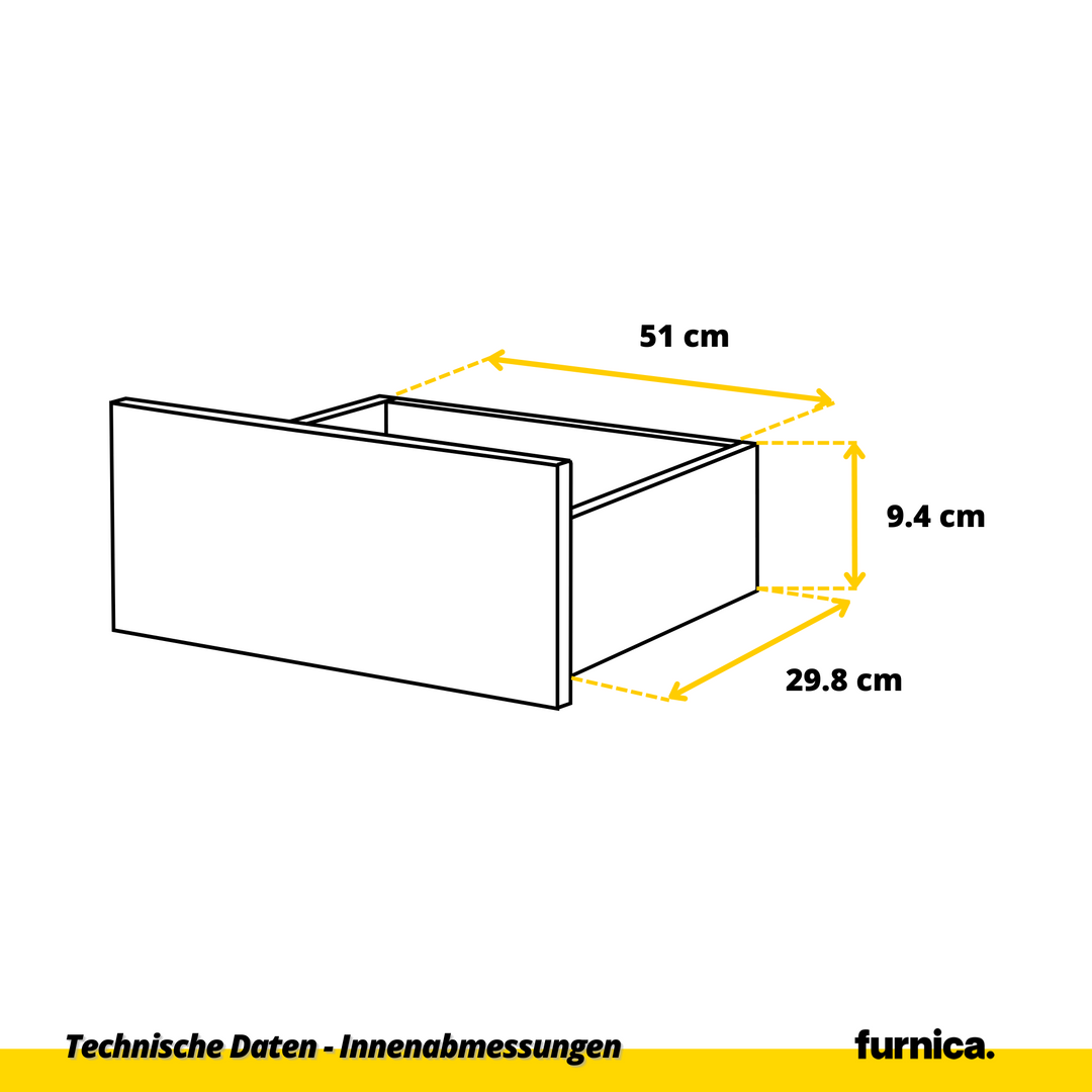 GABRIEL – kommode / sideboard med 4 skuffer – antracit / hvid højglans – H92 cm B60 cm D33 cm