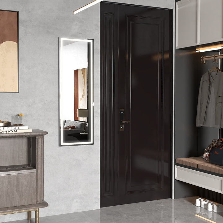 Helfigursspejl med led, dæmpbar, berøringssensor, hukommelsesfunktion, sølv, 40x120 cm