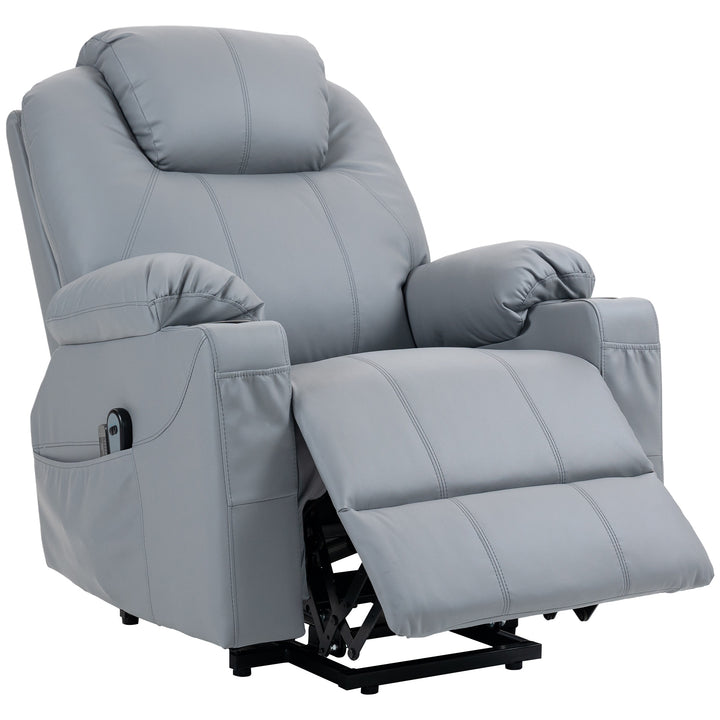Massagestol stand-up aid seniorstol, 8 massagetilstande, lænelæn, 88 cm x 99 cm x 106 cm, grå