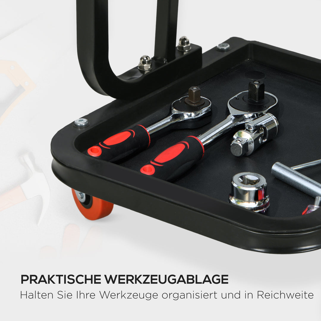 Værkstedsskammel, robust og komfortabel, 38x35x37cm, rød/sort