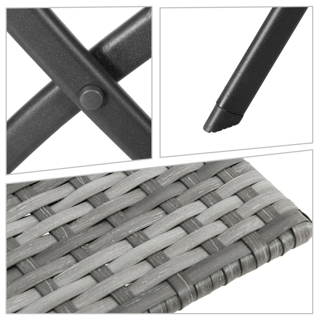 Polyrattan bistrosæt til 2 personer siddegruppe rattan havemøbelsæt grå