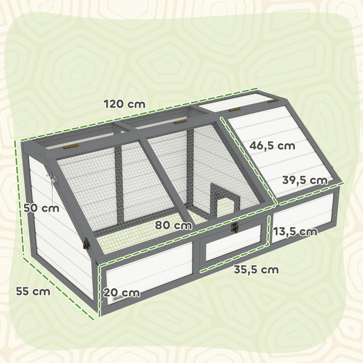 Skildpaddekasse, udendørs skildpaddeindhegning, bundløst design, let at åbne, skildpaddehus, hvid