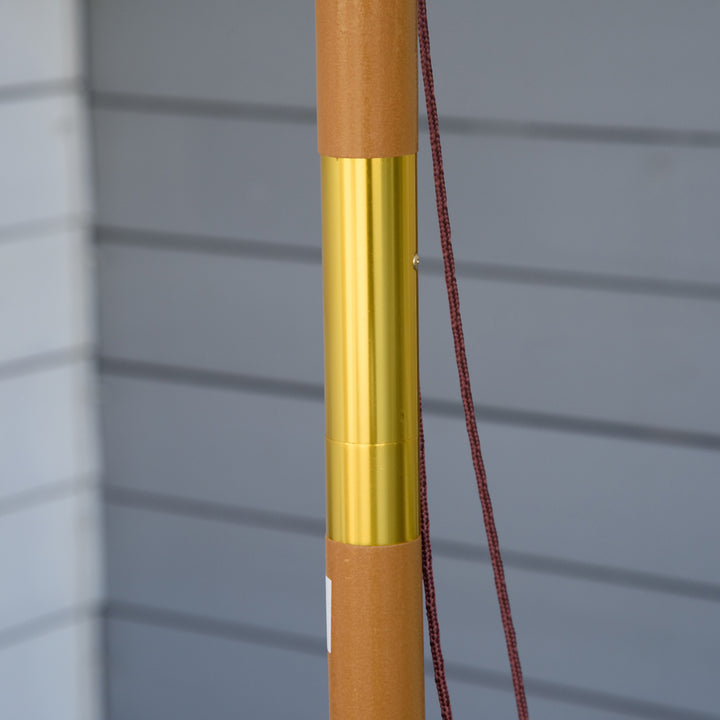 Parasol Ø 300 cm, parasol med UV-beskyttelse, træparasol til balkon, stabil strandparasol, markedsparasol, solbeskyttelse til strand, terrasse, have, khaki