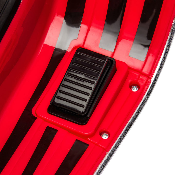 El-scooter til børn, vespa, musik og forlygter, 107x47x73 cm, rød