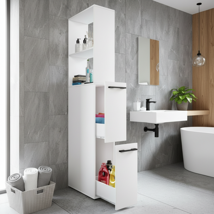 Rumdeler til køkken/badeværelse, 183 x 25 x 50 cm, hvid