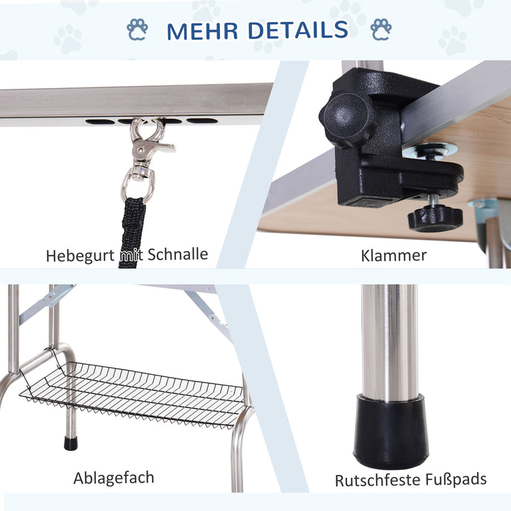 Hundetrimmebord hundefrisørbord klippebord til hunde katte op til 100 kg sort
