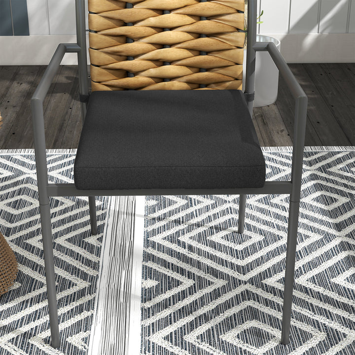 Havestole udendørsstole terrassestole, vejrbestandige, moderne design, 57 x 58 x 87 cm, brun+sort+grå