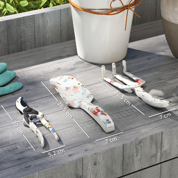 Haveværktøjssæt 3 dele haveværktøj lavet af metal med blomsterske håndrive havesaks