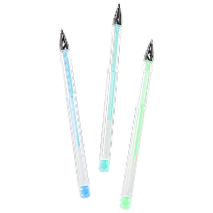 Farvede gelpenne i etui med 100 stk. + 100 refills