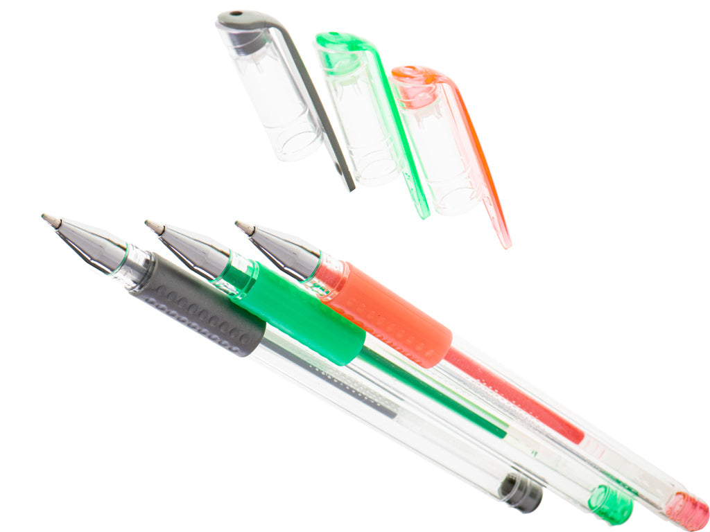 Farvede gelpenne i etui med 120 stk. + 120 refills