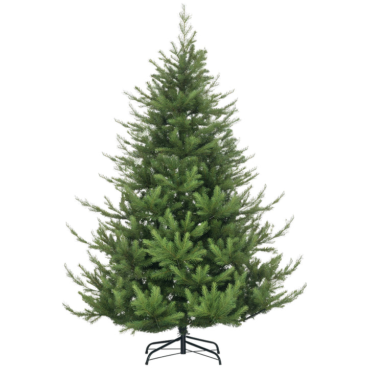 Juletræ, kunstig gran, realistisk look, hurtig samling, plastik, grøn, 136 x 136 x 180 cm