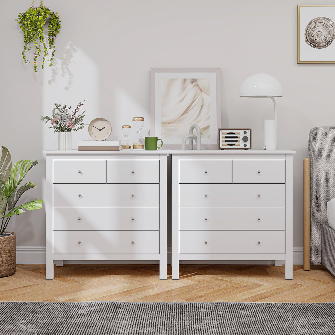Kommode, skænk, lydløs åbning/lukning, anti-tip anordning, 79 x 39,5 x 80,5 cm, hvid