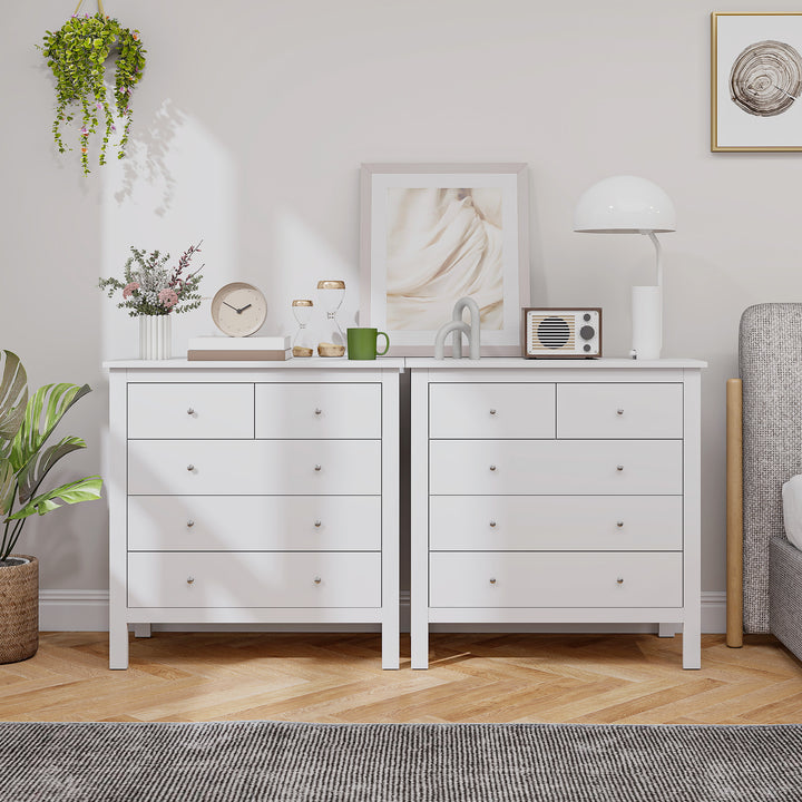 Kommode, skænk, lydløs åbning/lukning, anti-tip anordning, 79 x 39,5 x 80,5 cm, hvid