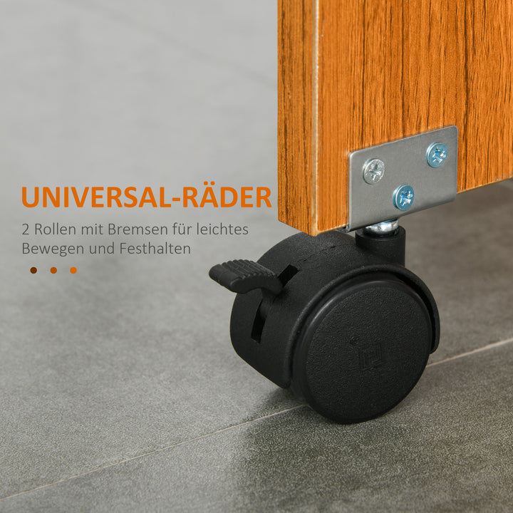 Foldbart spisebord udtrækkeligt spisebord, mobilt, moderne design, 120 cm x 80 cm x 73 cm, teak + hvid