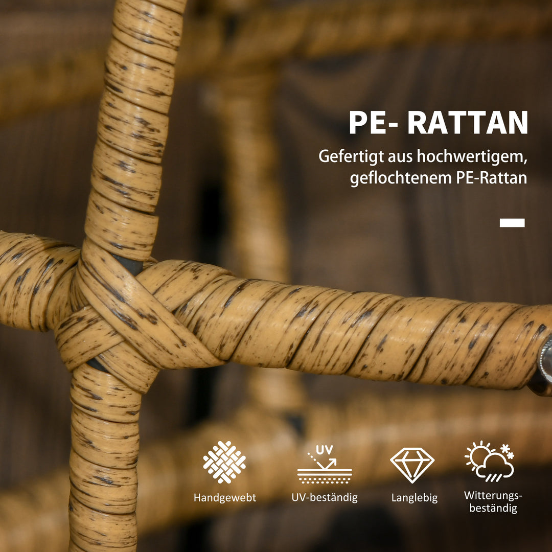 Sæt med 2 haveborde i boho-stil, vejrbestandige, stabelbare, 60 cm x 60 cm x 47 cm, mørkegrå