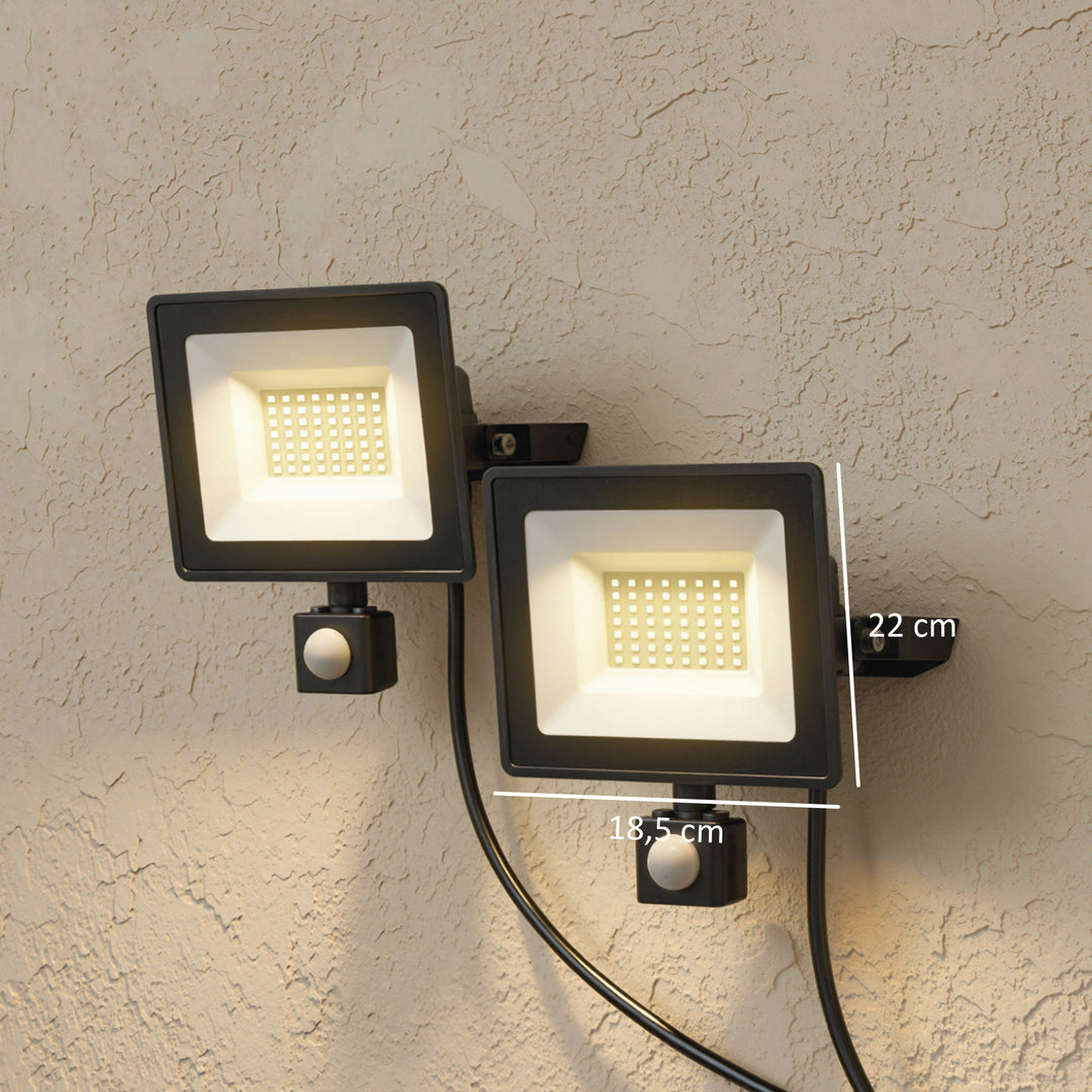 50W arbejdslampe, justerbar, 3 tilstande, aluminium, fleksibel brug, sort