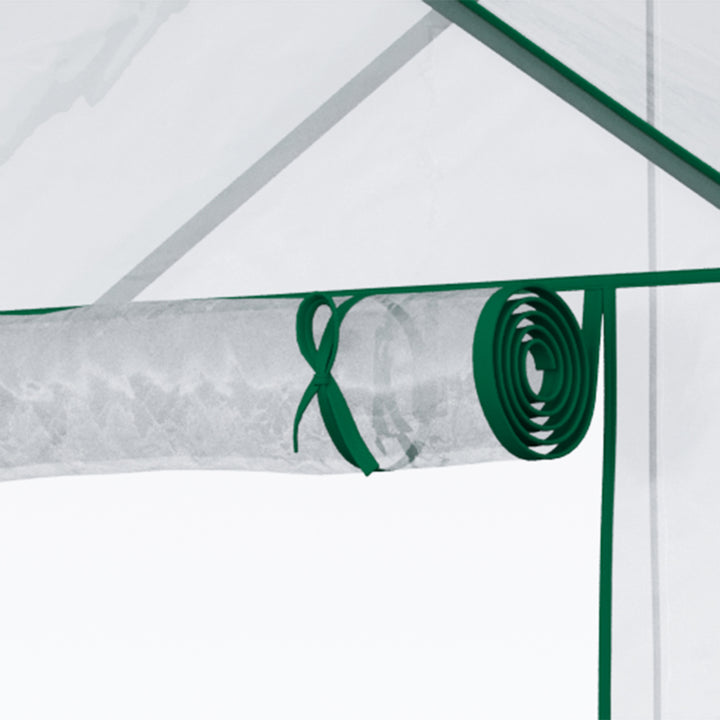 Drivhus til walk-in/tomatdrivhus/drivhus/kold ramme med 6 hylder, transparent, stål/PVC-plast, 142 x 73 x 195 cm