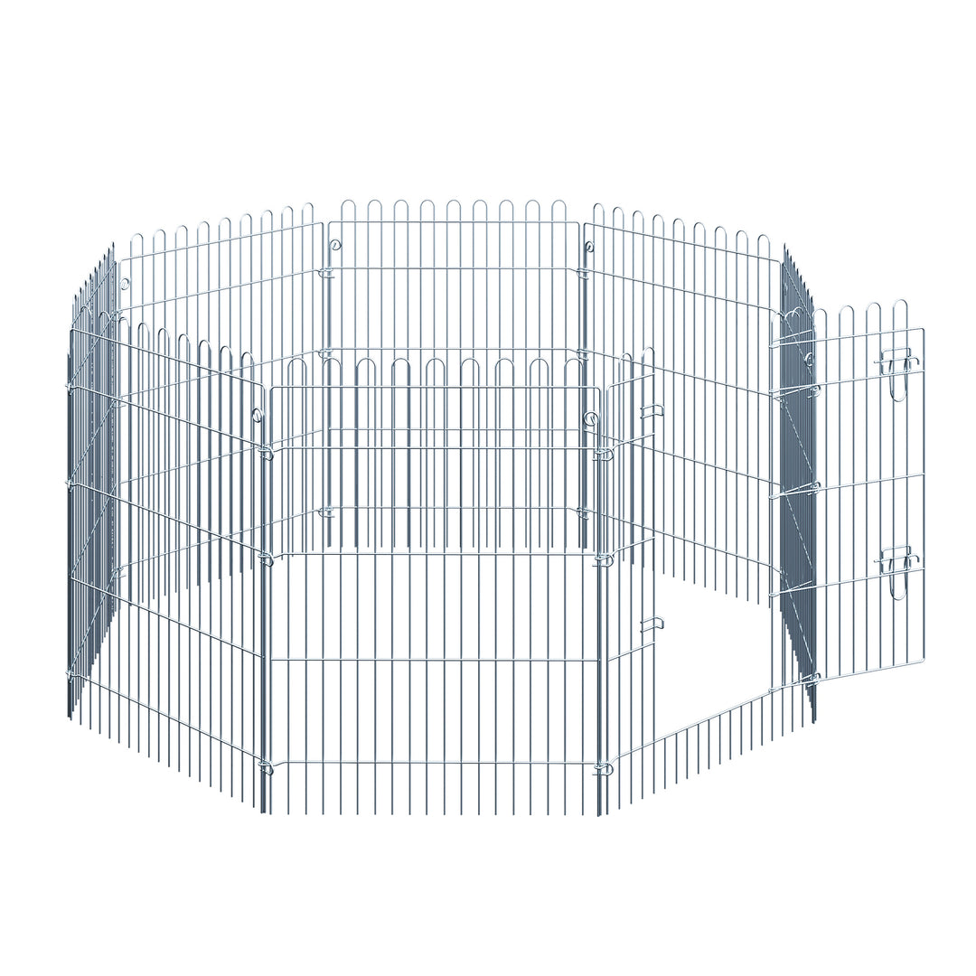 Fritgående indhegning, hvalpegård, hundegård til dyr, 8-delt, 63 x 91 cm