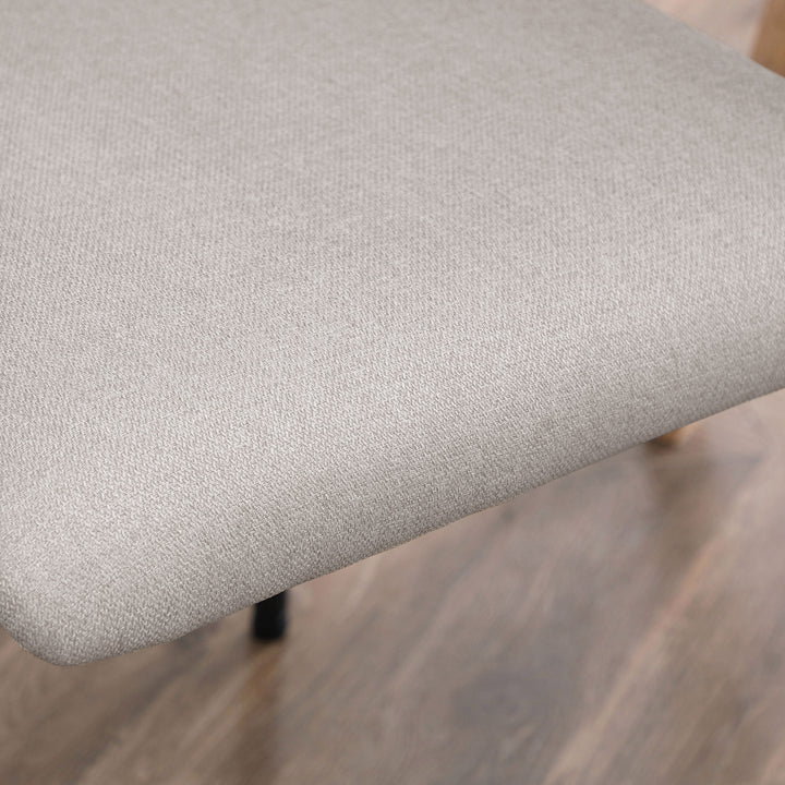 Spisestole, sæt med 2, komfortable, hørlook, metalstel, op til 120 kg, beige