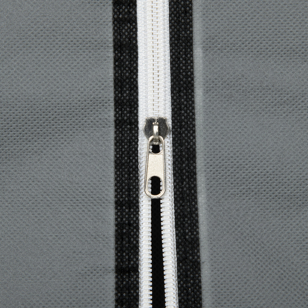 Stofgarderobe foldbart skab, 1 bøjlestang, 6 hylder, 102 x 42,5 x 162,5 cm, grå