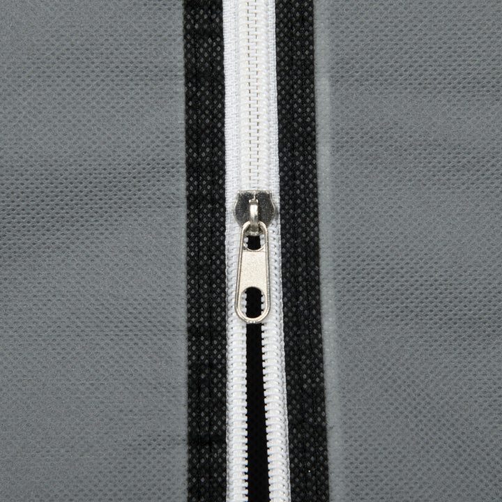 Stofgarderobe foldbart skab, 1 bøjlestang, 6 hylder, 102 x 42,5 x 162,5 cm, grå