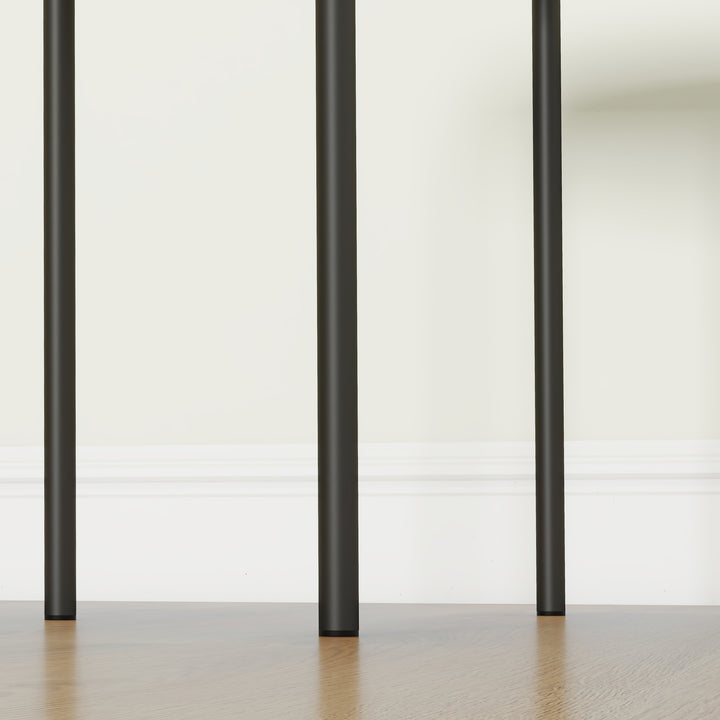 Køkkenskamler sæt med 4, stabelbar, velour look, op til 100 kg, metalstel, 41,5 x 41,5 x 46 cm, cremehvid