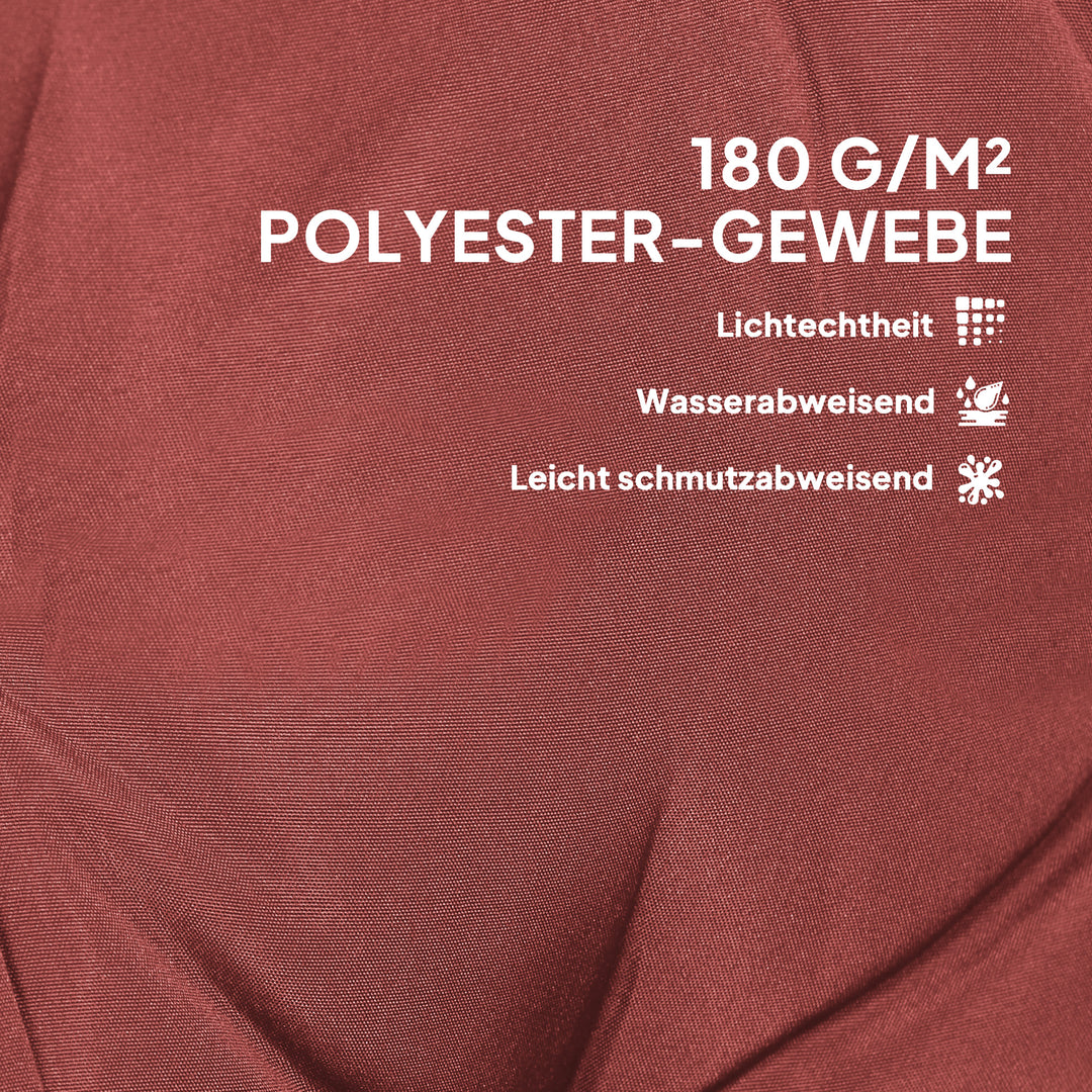 Sæt med 4 siddehynder 108 x 50 x 5 cm stolehynder med bånd, udendørs siddehynde vinrød