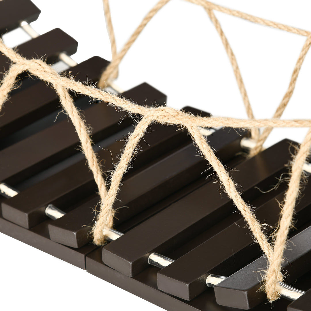 Klatrevæg til katte, hylde til katte, hængebro, 96 cm x 20 cm x 25,5 cm, brun