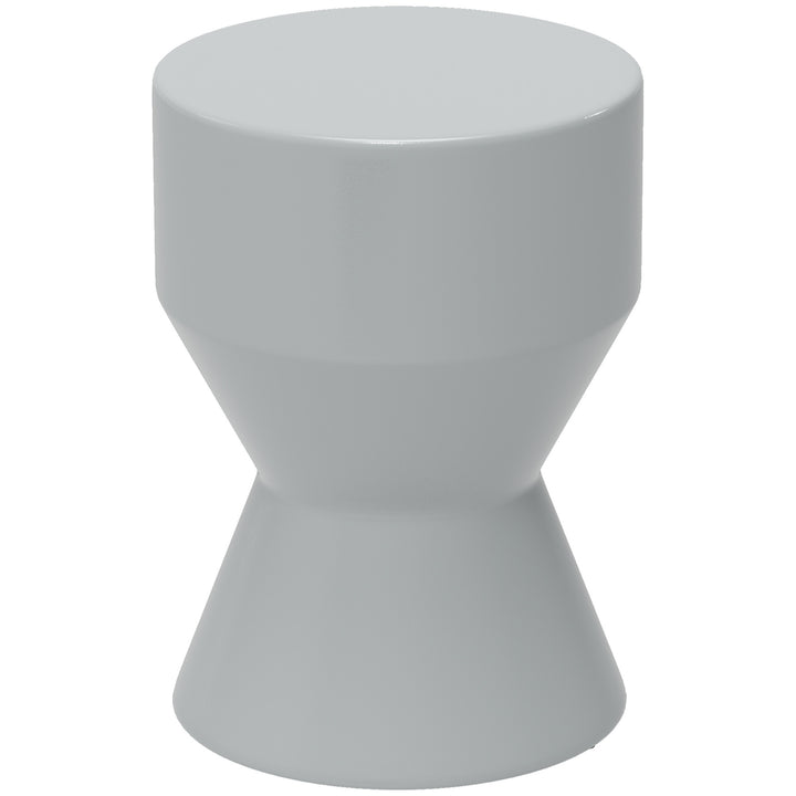 Keramikskammel, 120 kg lasteevne, 33 x 45,5 cm, vejrbestandig, timeglasformet haveskammel, lysegrå