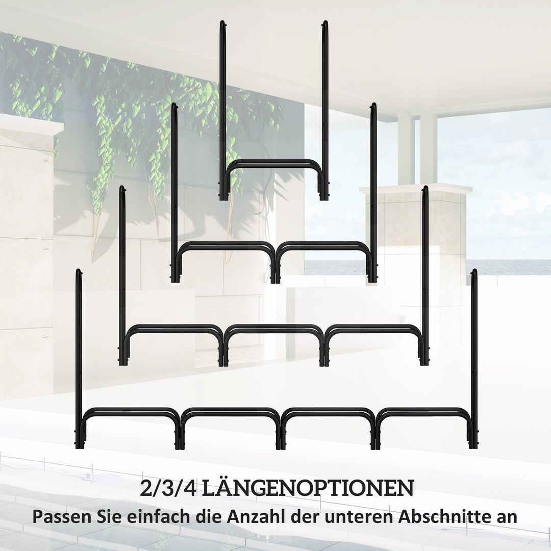 Brænderist, 0,67 m³, med bærepose og overtræk, metalramme, op til 200 kg, 240 x 36 x 99 cm, sort