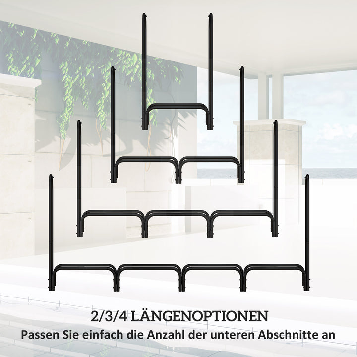 Brænderist, 0,67 m³, med bærepose og overtræk, metalramme, op til 200 kg, 240 x 36 x 99 cm, sort