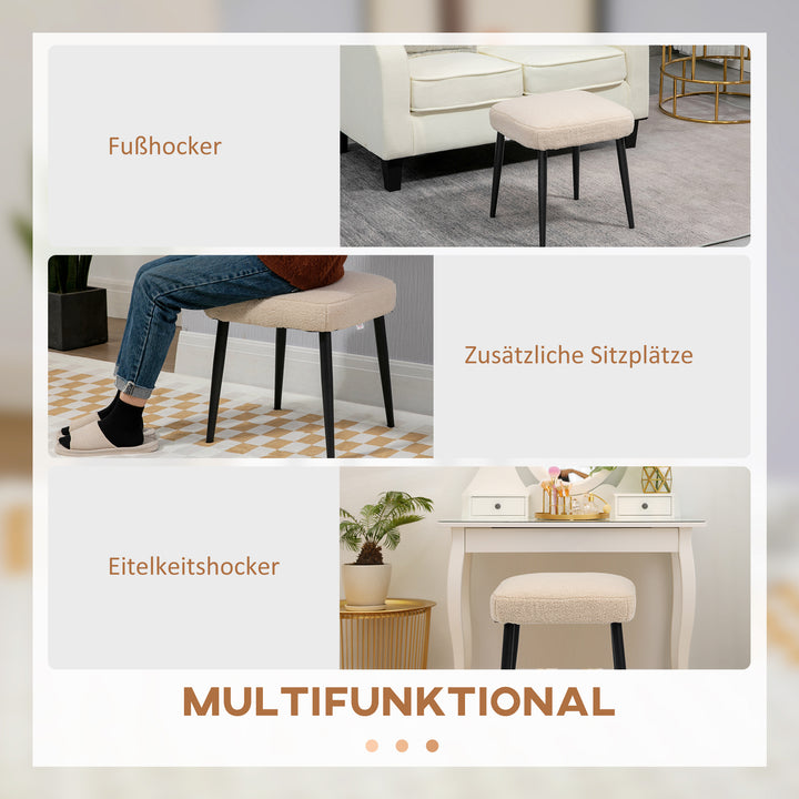 Skammel, siddeskammel, bamse, fodskammel, beige