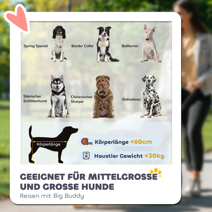 Hundevogn, foldbar, med liggehynde, stålramme, rød/sort