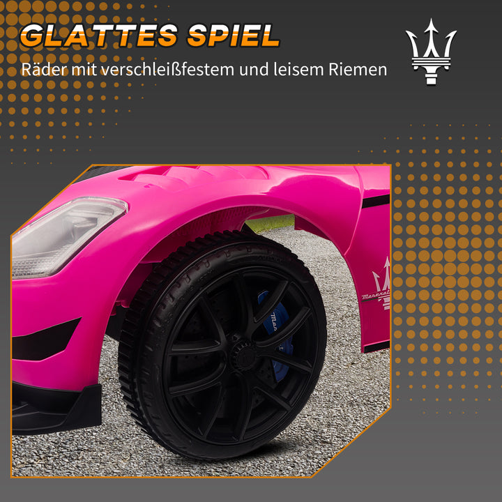 Køretøj, køretøj med licens, interaktivt horn og musikknapper, plast og stål, pink, 65 x 29 x 37 cm