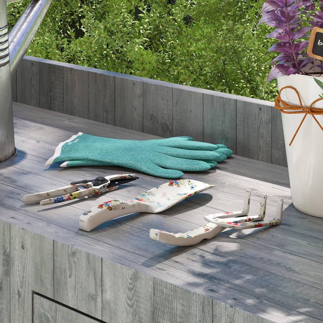 Haveværktøjssæt 3 dele haveværktøj lavet af metal med blomsterske håndrive havesaks