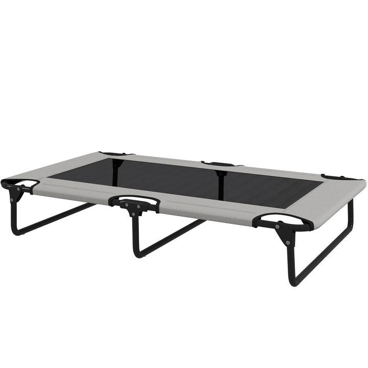 Bærbar forhøjet hundeseng, forhøjet hundeseng med åndbart net, til store hunde, lysegrå