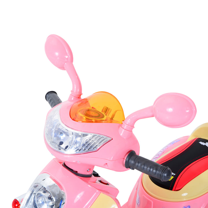 Elektrisk børnemotorcykel, elbil, børnekøretøj, trehjulet cykel, 6V, metal+PP, 108x51x75cm (lyserød+gul)