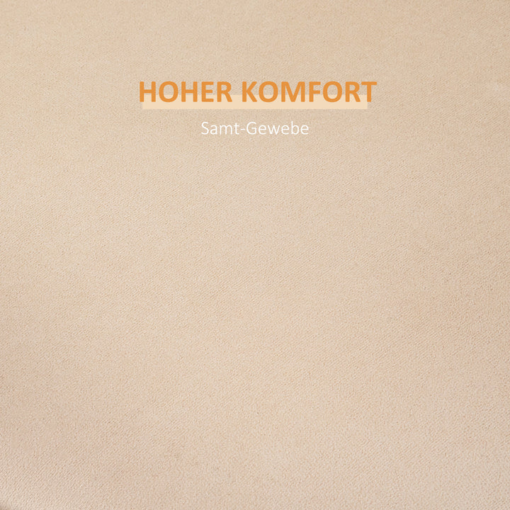 2-I-1 fløjlsskammel med opbevaring og aftageligt låg ø44 cm x 47,5 cm beige