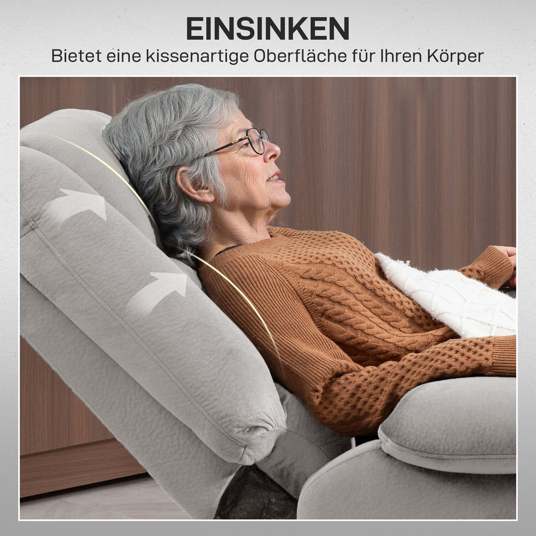 Hævestol med massagefunktion, 90x93x110cm, lysegrå