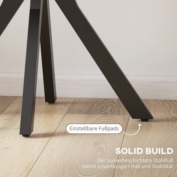 Spisebord køkkenbord rundbord, moderne design, 78 cm x 78 cm x 75 cm, sort