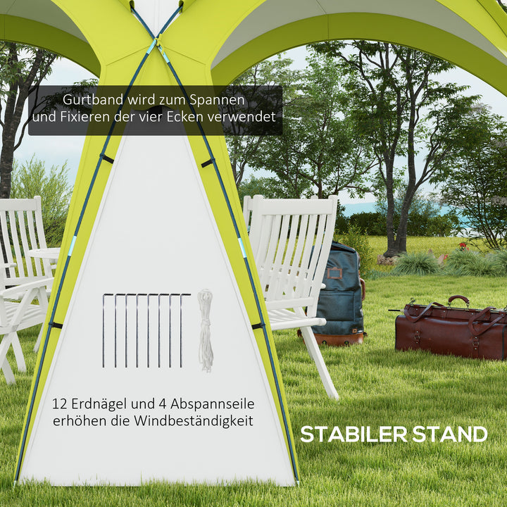 Evently 3,5 x 3,5 m pavillon med krogdør, vandafvisende, vinterbestandig, havepavillon, grøn