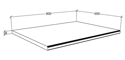 Bordplade til køkkenet, B80cm x D60cm, hvid