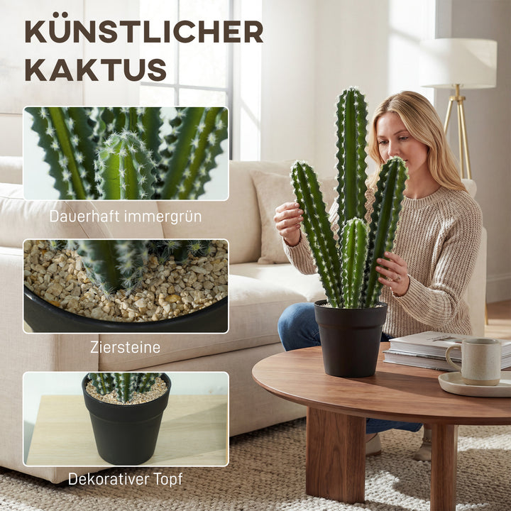 Kunstig kaktusplante, 53 cm, kunstige planter i potte til hjemmet, kontoret