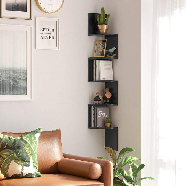 Hjørnereol, L20 x B20 x H127,5 cm, sort