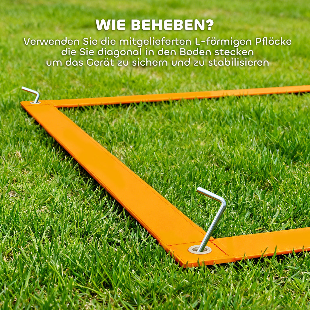 Hundeagilitysæt, forhindringsbane til hunde, 1 dæk, 1 hækkeløb, 1 slalomsæt, 352 cm x 66 cm x 69 cm, blå + rød